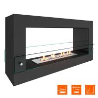 Биокамин SteelHeat WALL FRAME ONE 900 черный, стекло, стемалит SteelHeat