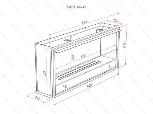 Портальный биокамин Lux Fire "Фаер Бокс - 42" Lux fire