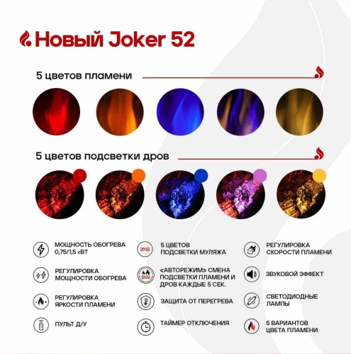 Линейный электрокамин Real Flame Joker 52 в Люберцах