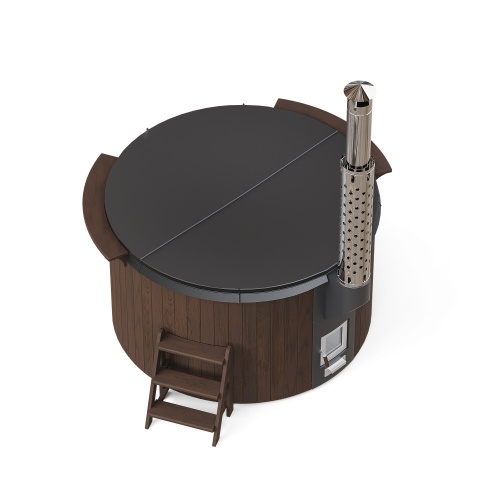 Купель круглая с подогревом PolarSpa Elite 200 Тёмная сосна