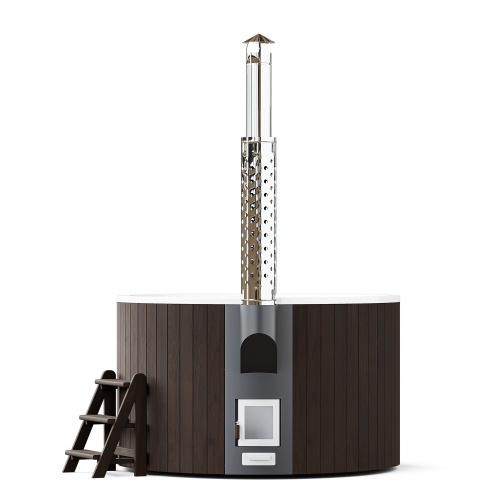 Купель круглая с подогревом PolarSpa Elite 200 Тёмная сосна